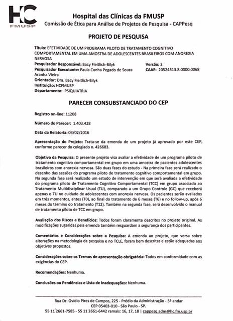 ANEXOS - 91 Anexo A - Aprovação da emenda e projeto pela comissão de ética
