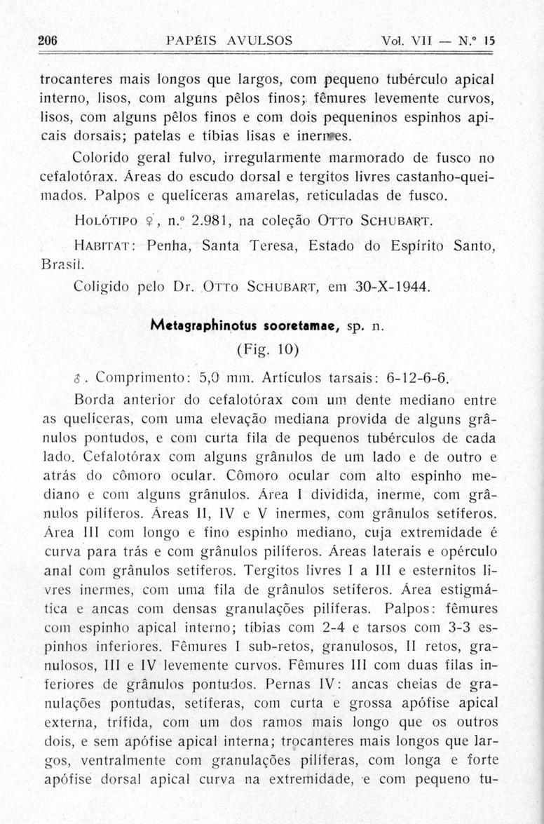 206 PAPPAS AVULSOS Vol. VII -N.