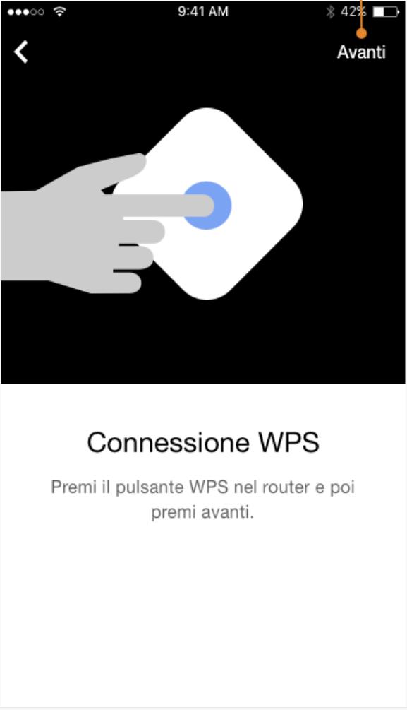 Ok Anular Conexão WPS (somente com CORE e sistema Android) Se o roteador Wi-Fi doméstico usar a tecnologia WPS, pressione OK,