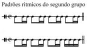 Nota-se que o segundo grupo é marcado pela utilização quase que permanente de dois tipos de padrões rítmicos, que de certa maneira são trabalhados em todo o movimento.