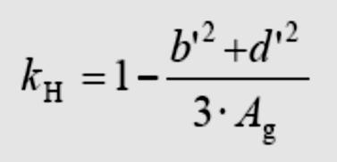 Factor de eficácia horizontal k H Secções circulares: k H = 1 Secções