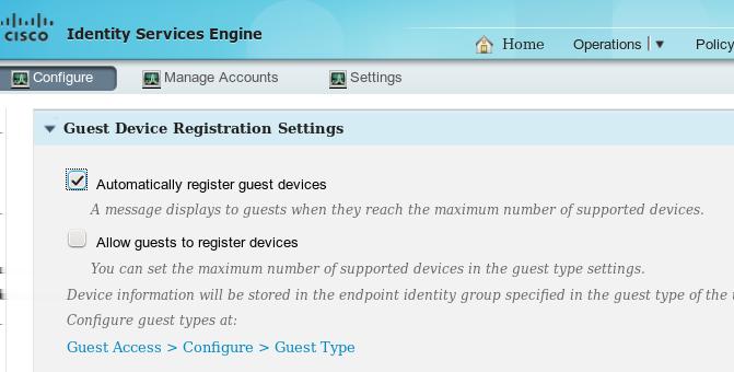 O dispositivo de ponto final (MAC address) é registrado