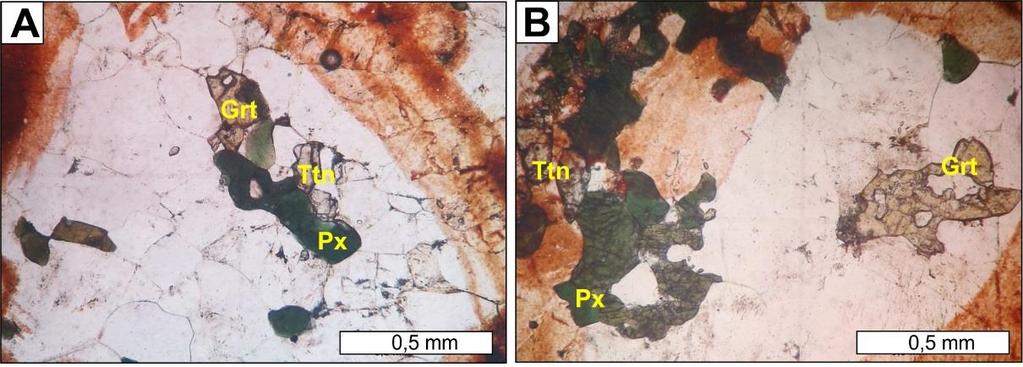 IV. Caracterização Petrográfica apenas no Serra Negra do Norte. A mineralogia máfica e suas texturas são descritas em maior detalhe para cada plúton a seguir. IV.2.