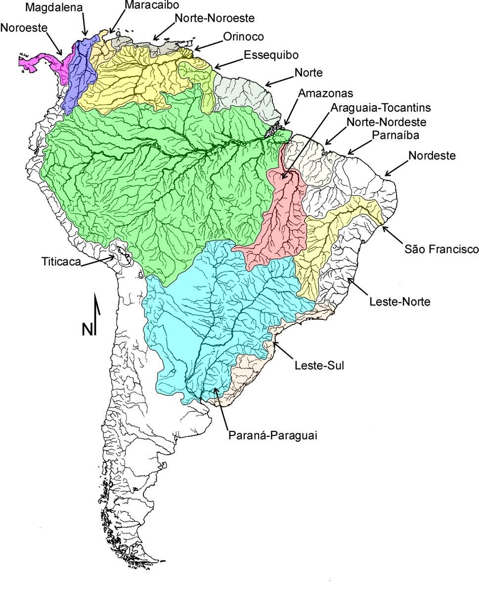 Figura 18 - Mapa das principais bacias de drenagens da