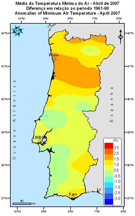 Os valores da média da temperatura máxima variaram entre +11. C em Penhas Douradas e +3.