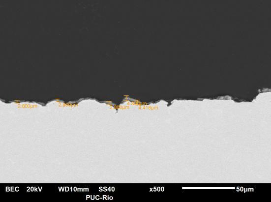 2 Espessura 25 o C (µm) empo T aço 7 dias Não há formação de camadas - 5 dias 2 dias 30 dias Figura 5.