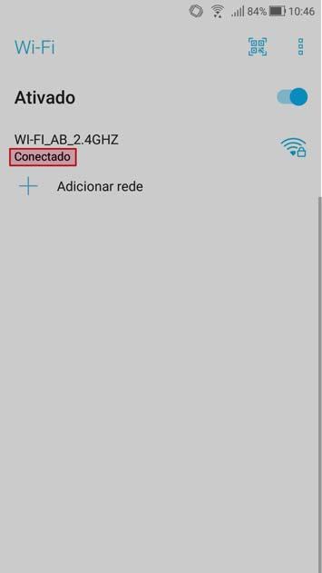 [08] Verifique o status da conexão na rede WiFi.