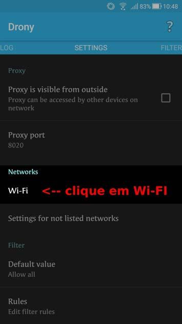 [11] Clique na opção WiFi (Networks) [13] Clique na rede que está