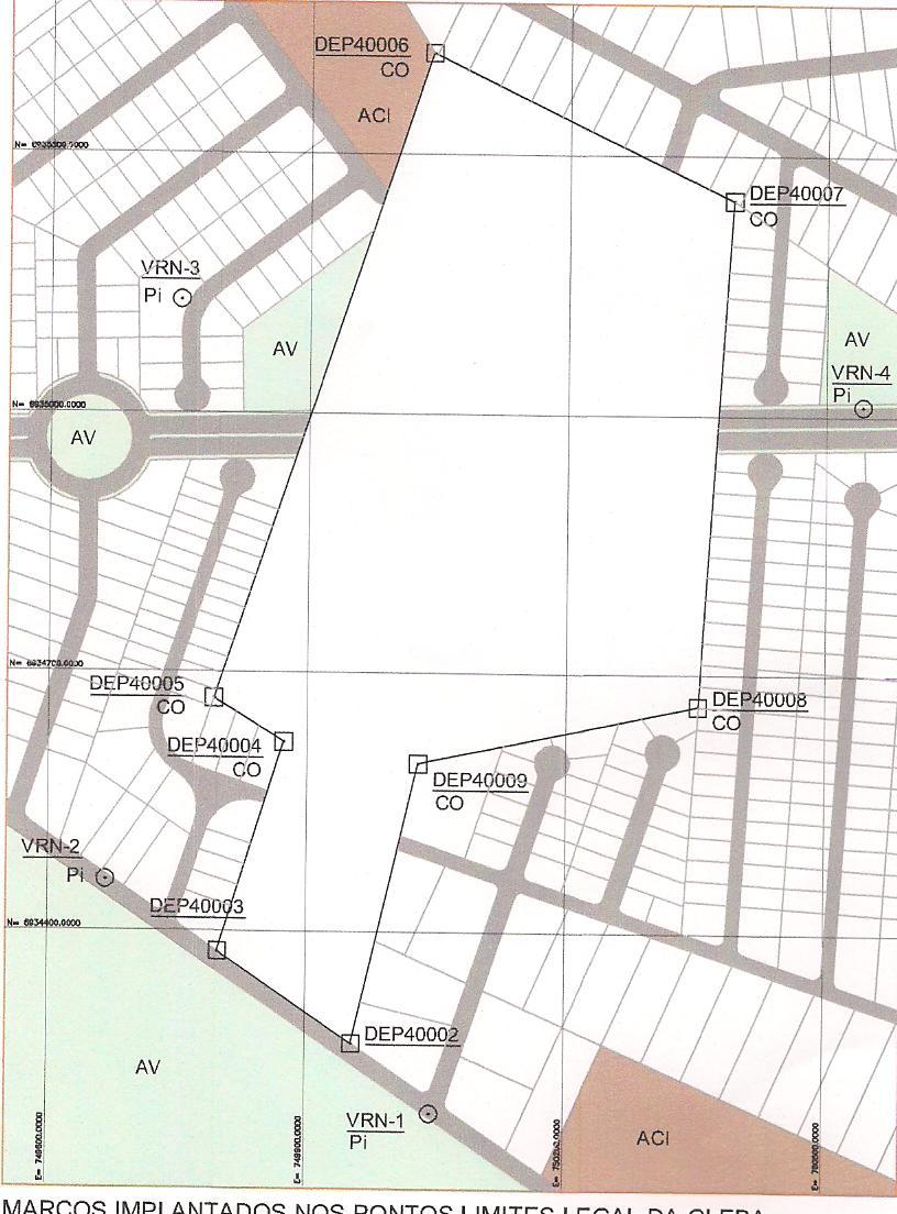 Figura 9 Planta cadastral da gleba Figura 10 Dados dos limites legais da gleba Após a análise destes