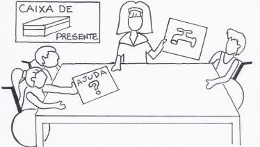 Reação 1 Reação 2 Reação 3 Júlia fica quieta e continua sem entender o símbolo. Júlia começa a atrapalhar a aula dando gritos.