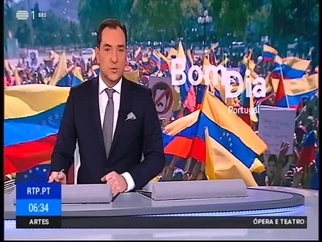 A57 RTP 1 Duração: 00:00:52 OCS: RTP 1 - Bom Dia Portugal ID: 79323603 01-03-2019 06:34 Crise na Venezuela