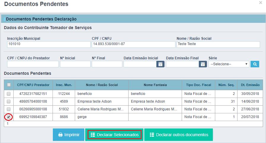 O modelo NFS-e - Nota Fiscal de Serviços Eletrônica deverá ser utilizado apenas quando o documento a ser declarado tenha sido emitido por um prestador do próprio município.