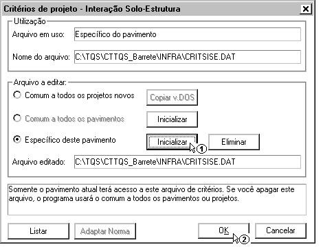 Dentro do editor, a primeira alteração será na guia Materiais, para o SPT máximo: (1) clique na guia Materiais; (2) clique no botão SOLO SPT Máximo e Mínimo; (3) altere o valor de