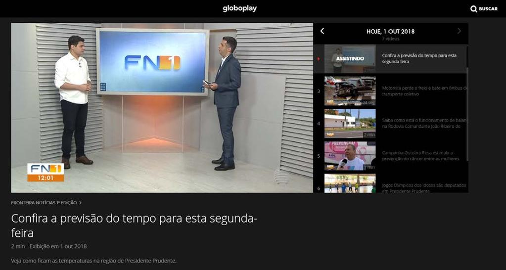 Internet FORMATO DE VÍDEOS Formatos de Internet para programas locais: Vídeos: Pre-Roll 7, 15 ou 30 Observações Comerciais: Poderá haver outros anunciantes na capa, nas páginas internas e vídeos do