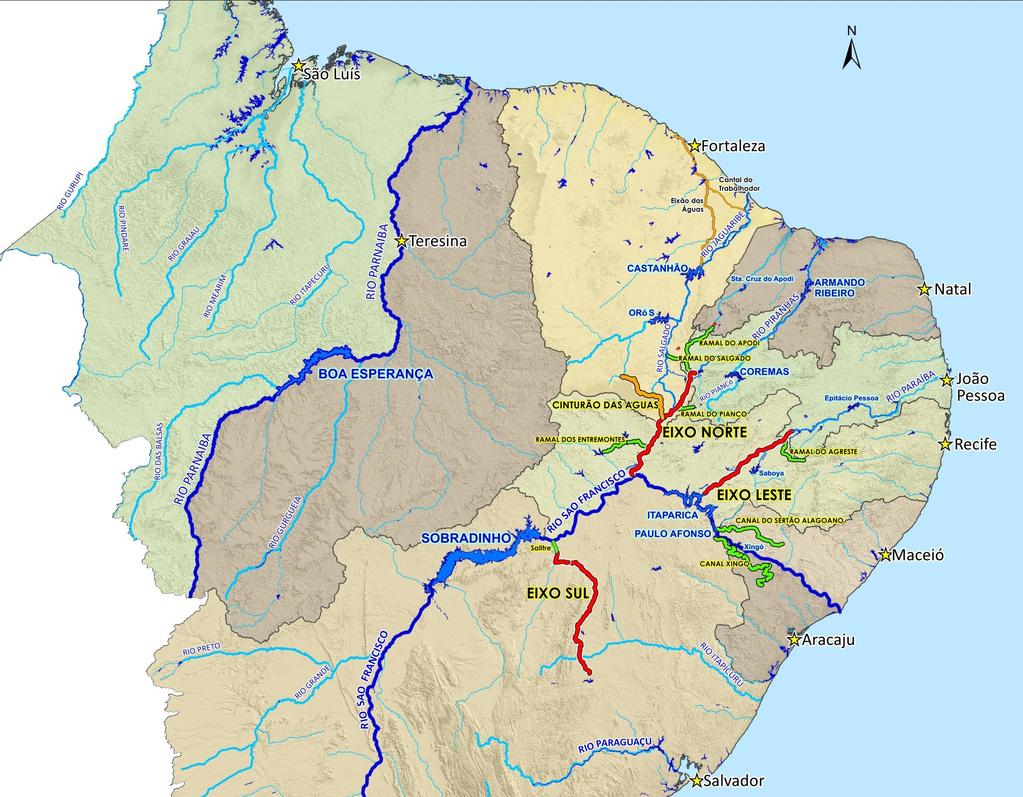 NORDESTE - Atendimento das demandas de múltiplos usos Desafios Garantir o abastecimento de 56,72 milhões de habitantes, residentes em 1.794 municípios.