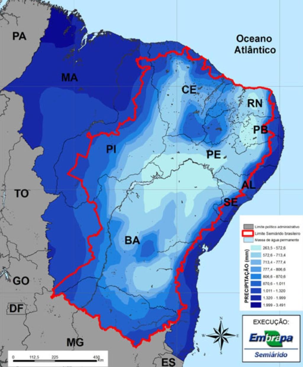 NORDESTE - Precipitação média anual São Luís N Fortaleza Teresina Natal Alta variabilidade espacial e temporal das