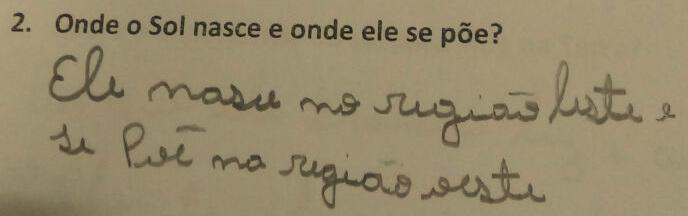 Quando comparada ao desempenho dos alunos no primeiro questionário antes da SD percebe-se que nas respostas sobre o dia e a noite no segundo questionário houve uma melhora significativa, o número de