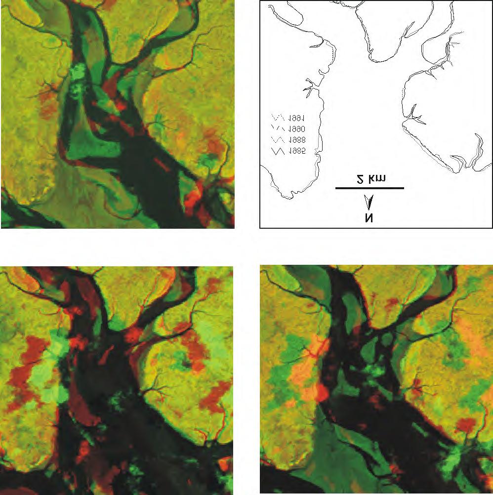 A B h * ' V C S t- D 2 km % L v Figure 8- Short-term morphological changes in positions of shoreline in the