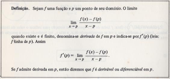 232 Figura 128: Definição da Derivada como limite Fonte: Guidorizzi (2008, p.