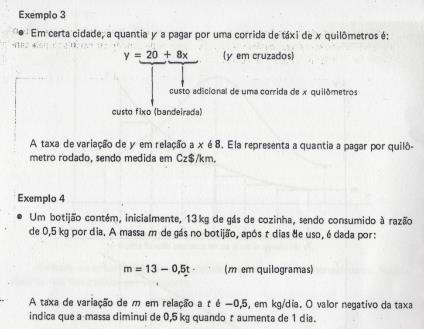39 Figura 3: Exemplos de Taxas no Livro Matemática por Assunto Noções de Cálculo Fonte: Machado (1988, p.