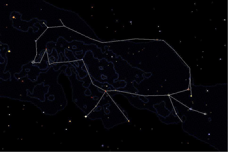 Constelação Anta do Norte Na segunda quinzena de setembro a Anta do Norte surge ao lado Leste, indicando