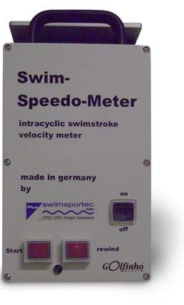 O Swim Force Test é fornecido com bateria, carregador, amortecedor, 12m de corda especial em Kevlar e célula de carga.