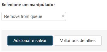 Informar a fila e o PCC e depois Guardar configuração O ultimo manipulador será o Remove from Queue, pois o QCC não remove da