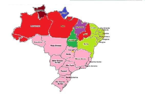 Figura 35: Mapa do Brasil com os Estados Agrupados em 8 Clusters Fonte: Atlas do Desenvolvimento Humano no Brasil É possível perceber visualmente que as regiões Centro-Oeste, Sul e Sudeste formam um