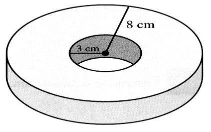 Determine: a) a área lateral da peça. b) seu vlume. 9.