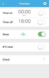 Sleep A opção Sleep permite que o usuário configure o seu aparelho de modo a tornar seu sono mais confortável, definindo a temperatura desejada