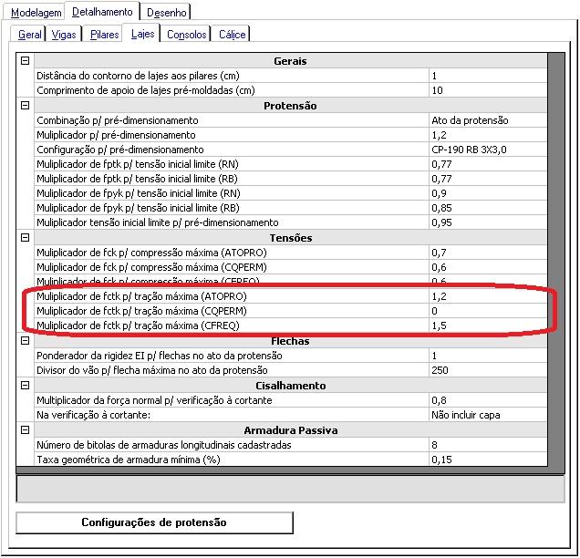 Após o fechamento do relatório é possível observar o resultado do pré-dimensionamento de todos os painéis de