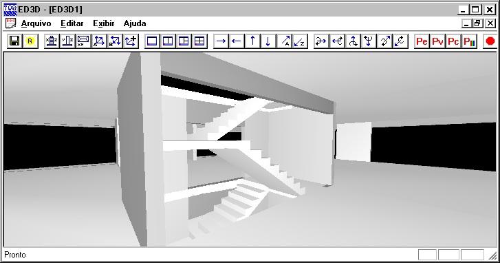 Escadas MODPLA Neste exemplo iremos colocar uma escada com dois lances apoiados em patamares no edifício exemplo TQS MODPLA.