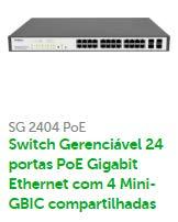 Ethernet com 8 portas PoE+ SG 2404