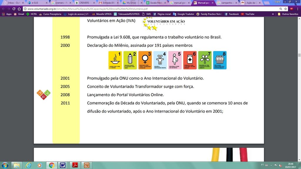 seu tempo, sem remuneração alguma, a diversas formas de