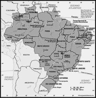 Figura 1 Mapa de localização da cidade de Curitiba no Brasil Fonte: Elaborado pelos autores.
