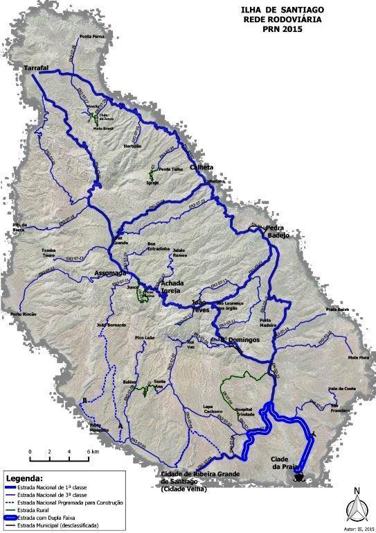 c) Ilha de Santiago Os serviços de Manutenção Corrente nas estradas nacionais, ao abrigo do contrato REMADOR na ilha de Santiago Lote 1 (Estradas revestidas em betão betuminoso),