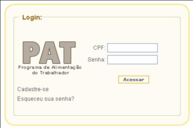 Empresa Beneficiária É a empresa que concede um benefício-alimentação ao trabalhador por ela contratado 1. Como efetuar o LOGIN DE ACESSO ao Sistema PAT? Basta acessar o site http://www.trabalho.gov.