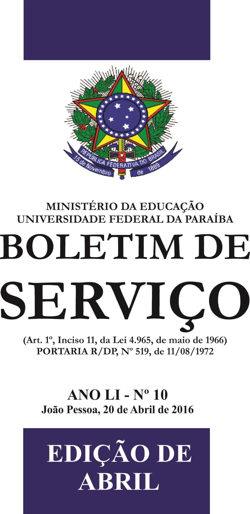 14/12/2016 BOLETIM DE SERVIÇO PÁGINA 1 ANO LI Nº 40