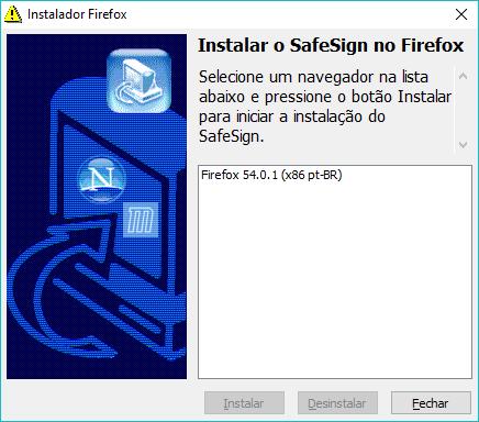 Antes de finalizar a instalação, caso o Firefox esteja instalado, é exibido a