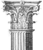 dando lugar à criação de três ordens: Dórica Colunas com sulcos de cima a baixo (caneluras).