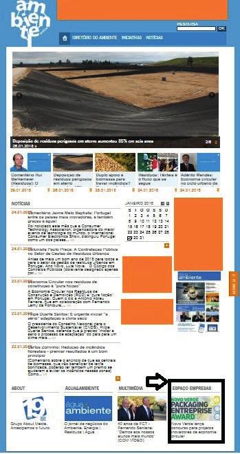 ESPAÇO EMPRESAS PUBLICAÇÃO DE NOTÍCIAS NO ESPAÇO EMPRESAS DO PORTAL AMBIENTEONLINE DURAÇÃO DA PRESENÇA: Mensal VALOR DA PRESENÇA: 750 + IVA* CONTRAPARTIDAS Destaque na Newsletter AmbienteOnline