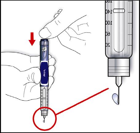 se a insulina não aparecer, verifique se há bolhas de ar e repita o teste de segurança mais 2 vezes para removê-las. se ainda assim a insulina não aparecer, pode ser que a agulha esteja entupida.