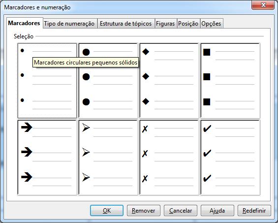 Formatar Marcadores Selecione aqui os