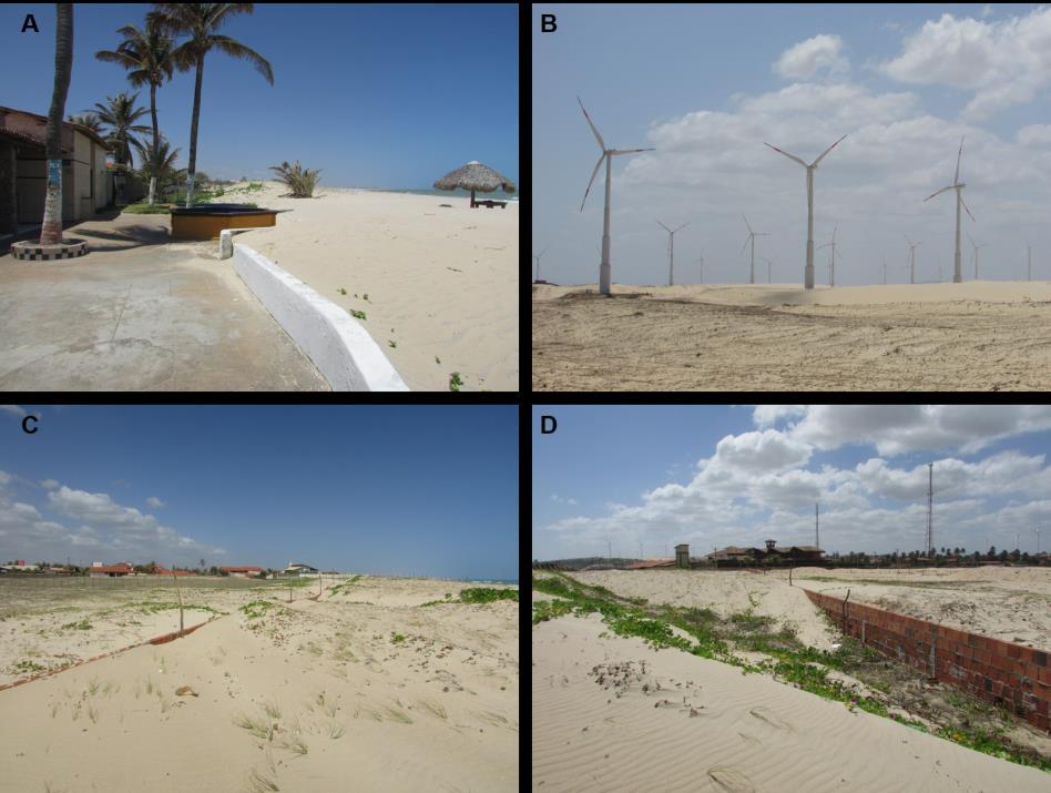 Figura 9. A) Identificação dos impactos ambientais nas praias do Pecém e Taíba. Fonte: Portela (2017). Legenda: A) Identificação dos impactos ambientais nas praias do Pecém e Taíba (1995 2014).