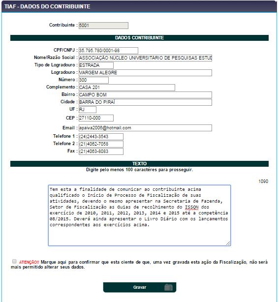 FISCALIZAÇÃO ELETRÔNICA.