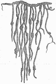 Números Figura 1: Representação de um quipu: Dispositivo para guardar um número usado desde 3000 a.c.