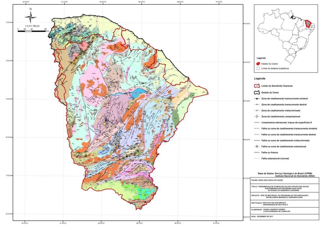 Geologia As rochas cristalinas recobrem mais de 70% do Estado do Ceará.