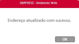 alteração de endereço. Clique em OK. 7.