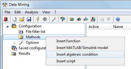 Data Mining with Algebraic condition Motivation Mathematical methods provide a systematic analysis of large amounts of measurement files.