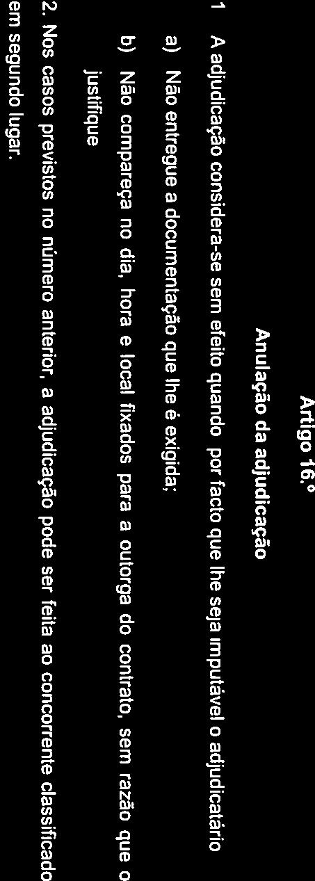 24 Artigo 16. Anulação da adjudicação 1.